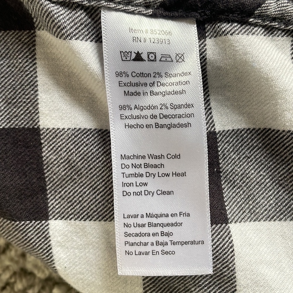 JACHS GIRLFRIEND comfort stretch black and white flannel in women’s size small - Picture 10 of 11